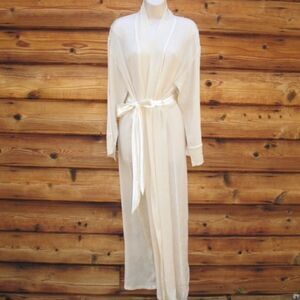 NWOT Frette Cream Silk Long Robe